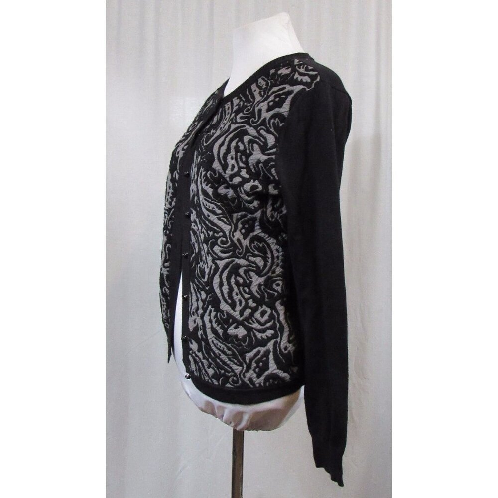 New York & Company Black Gray Thin Cardigan S - Picture 3 of 5